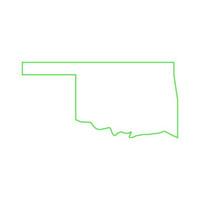 Oklahoma map illustrated vector