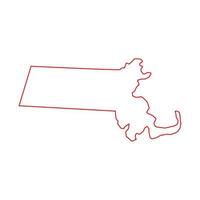 Mapa de Massachusetts sobre fondo blanco. vector