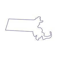 Massachusetts map on white background vector