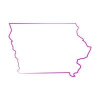 Iowa map on white background vector