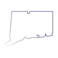 Connecticut map on white background vector