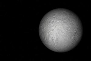 rhea, la luna de saturno - sistema solar foto