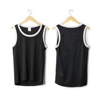 Realistic sport Tank top mockup hanging front and back view isolated on white background with clipping path photo