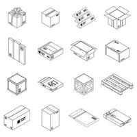 Parcel icon set vector outine