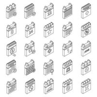 Calendar icon set vector outine