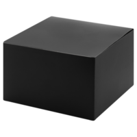 Black packaging box mockup cutout, Png file