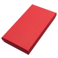 Red packaging box mockup cutout, Png file