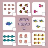 How many counting game with  fishes vector