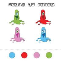 Matching children educational game. vector