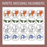 The task is to write in the lost numbers from 1 to 20. vector