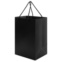 Black paper bag mockup cutout, Png file