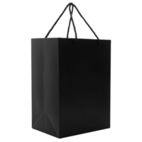 Black paper bag mockup cutout, Png file