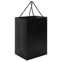 Black paper bag mockup cutout, Png file