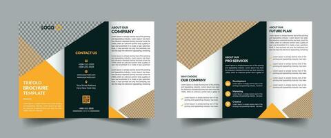 Minimal Trifold Business Brochure Design Template. Vector A4 Size.