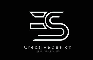 ES E S Letter Logo Design in White Colors. vector