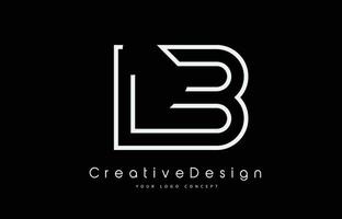 Diseño de logotipo de letra lb lb en colores blancos. vector