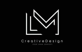 LM L M Letter Logo Design in White Colors. vector