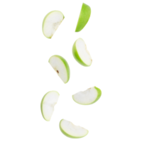 Falling green apples cutout, Png file