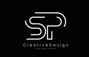 SP S P Letter Logo Design in White Colors. vector