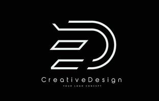 ED Letter Logo Design in Black White. vector