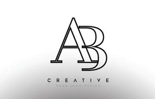 AB ab letter design logo logotype icon concept with serif font and classic elegant style look vector