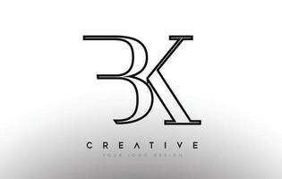 bk bk carta diseño logo logotipo icono concepto con fuente serif y estilo clásico y elegante look vector