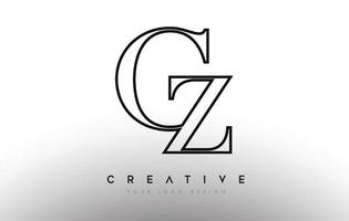 GZ gz letter design logo logotype icon concept with serif font and classic elegant style look vector