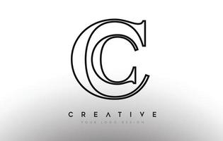 CC cc letter design logo logotype icon concept with serif font and classic elegant style look vector