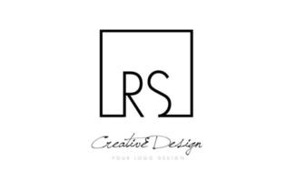 RS Square Frame Letter Logo Design with Black and White Colors.