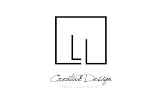 Diseño de logotipo de letra de marco cuadrado li con colores blanco y negro. vector