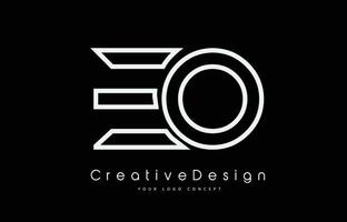 EO E O Letter Logo Design in White Colors. vector