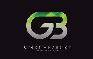 diseño del logotipo de la letra gb. textura verde icono creativo letras modernas vector logo.