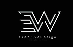 EW E W Letter Logo Design in White Colors. vector