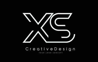 diseño del logotipo de la letra xs xs en colores blancos. vector