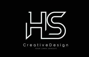 HS H S Letter Logo Design in White Colors. vector