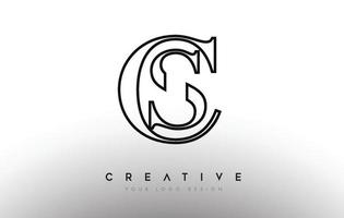 CS cs letter design logo logotype icon concept with serif font and classic elegant style look vector