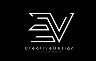 EV E V Letter Logo Design in White Colors. vector