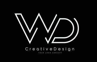 WD W D Letter Logo Design in White Colors. vector