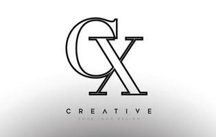 CX cx letter design logo logotype icon concept with serif font and classic elegant style look vector