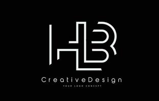 diseño del logotipo de la letra hb hb en colores blancos. vector