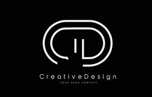 CD C D Letter Logo Design White Black Colors. vector