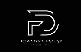 Diseño del logotipo de la letra fd fd en colores blancos. vector