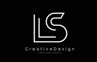 LS L S Letter Logo Design in White Colors. vector