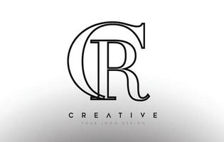 CR cr letter design logo logotype icon concept with serif font and classic elegant style look vector