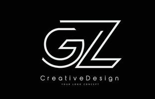 diseño del logotipo de la letra gz gy en colores blancos. vector