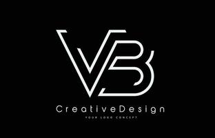 Diseño del logotipo de la letra vb vb en colores blancos. vector