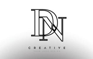 DN nd letter design logo logotype icon concept with serif font and classic elegant style look vector