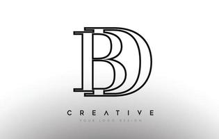 DB bd letter design logo logotype icon concept with serif font and classic elegant style look vector