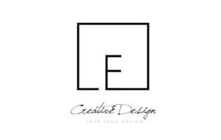 E Square Frame Letter Logo Design with Black and White Colors. vector