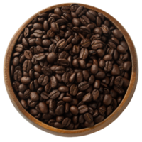 Coffee beans in the bowl cutout, Png file